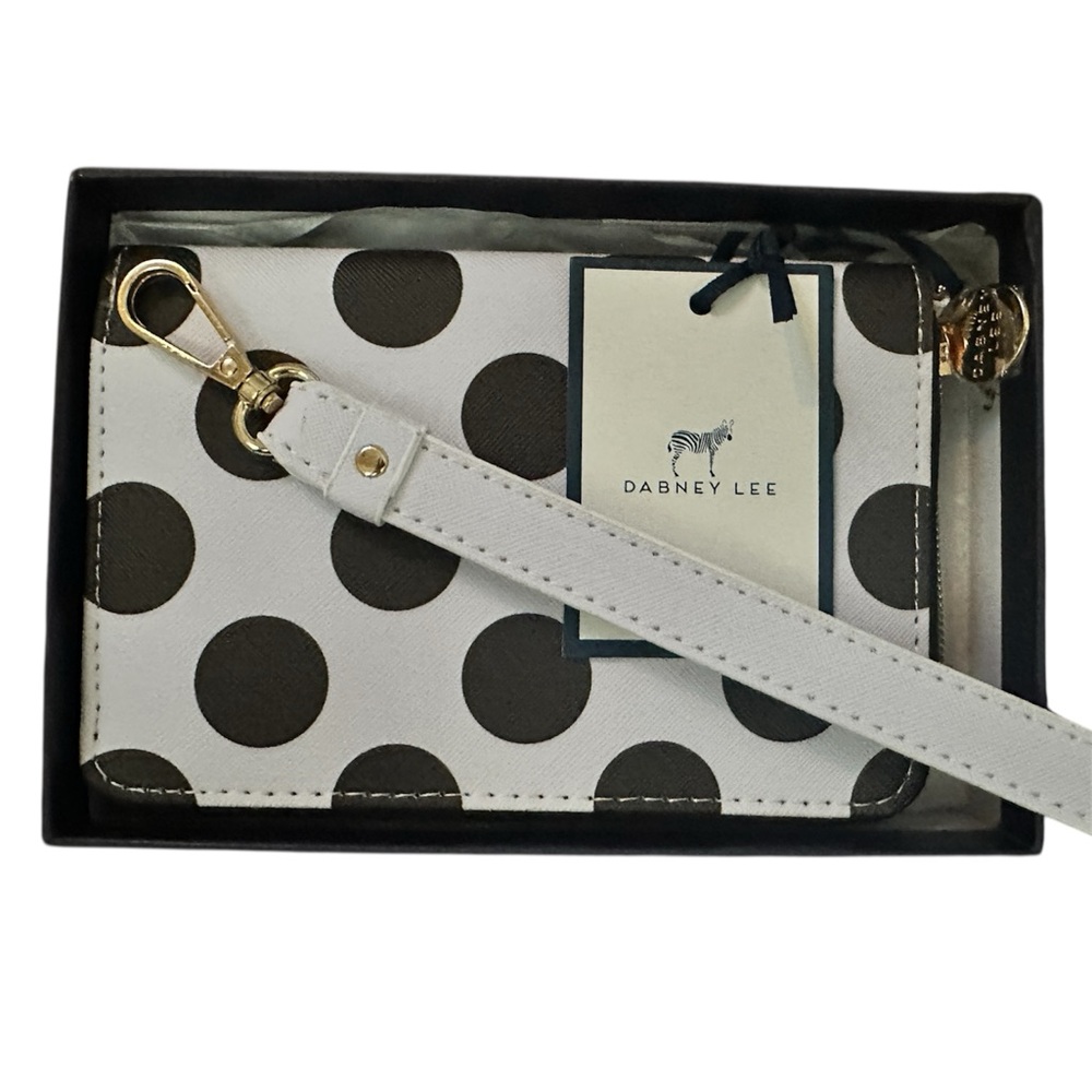 Dabney Lee Black and White Polka Dot Clutch
